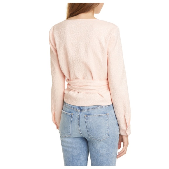 NEW SAMSØE SAMSØE PINK FLORAL JACQUARD WRAP TOP - Picture 6 of 8